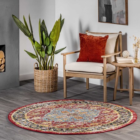 Nuloom Indoor/Outdoor Transitional Medallion Muriel Area Rug 5ft MEBE03A-R505
